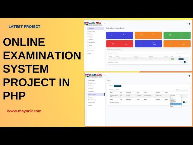 Online examination system project in PHP | Online quiz system project in php | full source code