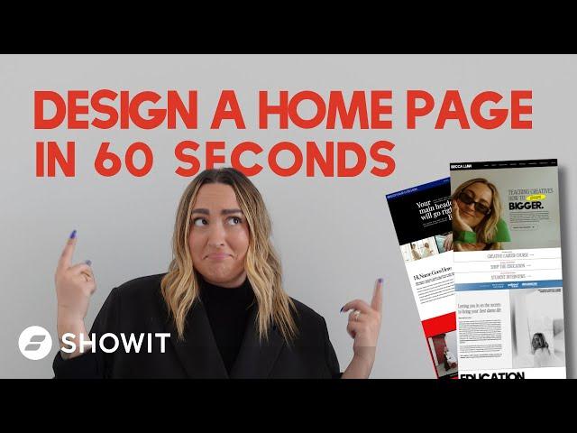 Design A Home Page In 60 Seconds On Showit | Showit Web Design Tips to Design Faster with Becca Luna