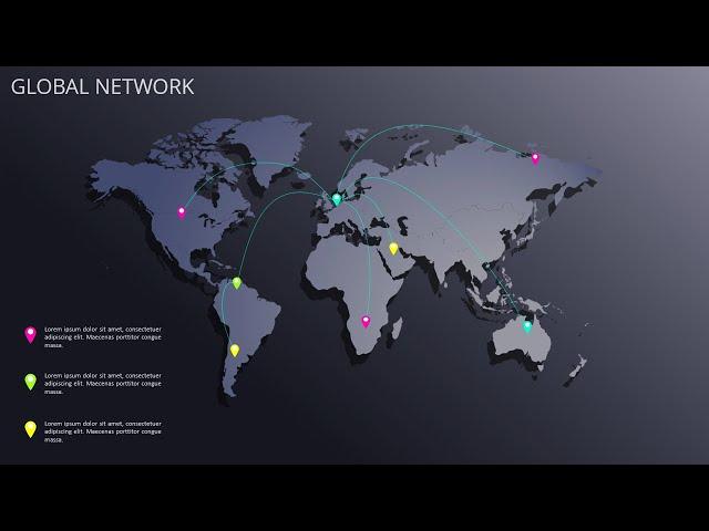 World Map Infographic Template in PowerPoint -Tutorial No. 835