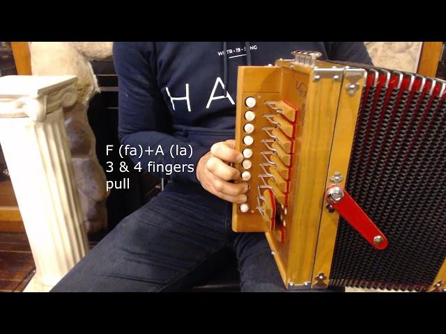 How to Play One Row Diatonic Accordion - Lesson 1 - Cajun Song "J'ai Passe Devant Ta Porte"