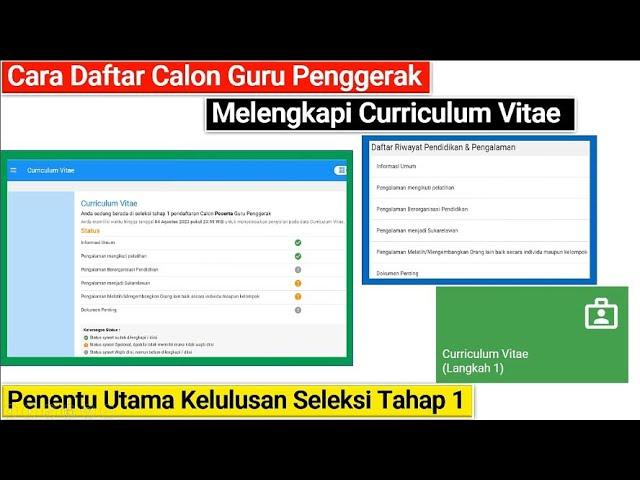 Cara Melengkapi Curriculum Vitae di SIMPKB Guru Penggerak & Contoh Pengisian CV yang Benar