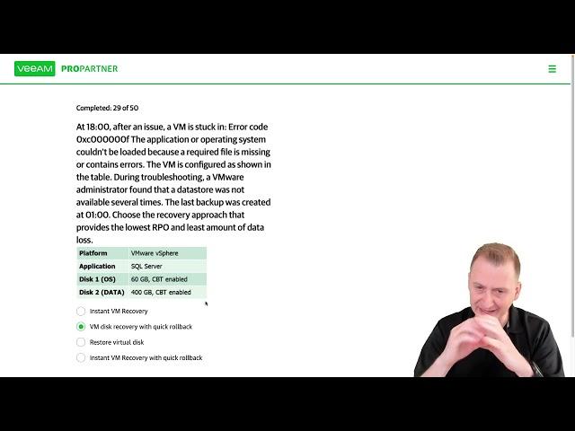 Veeam Certified Engineer - VMCE 2021 practice exam official: Question 40
