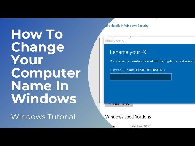 How To Change Your Computer Name In Windows 10