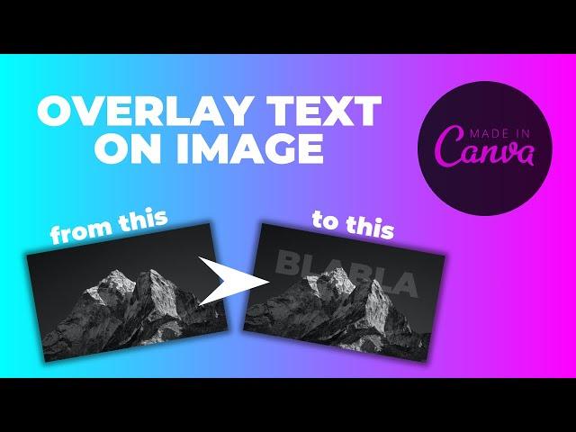 How to OVERLAY TEXT on IMAGE with CANVA - Easy Tutorial