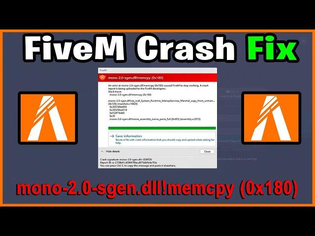 Fix FiveM Crash - An Error at mono-2.0-sgen.dll!memcpy (0x180) caused FiveM to stop working