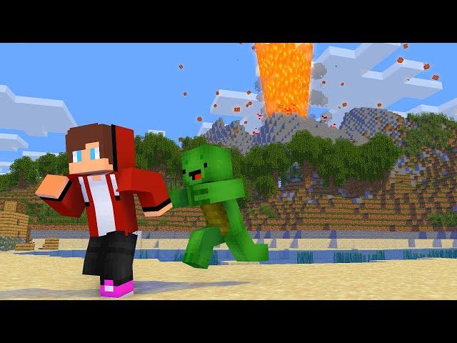 MAIZEN : Escape from Volcanic Island - Minecraft Animation JJ & Mikey