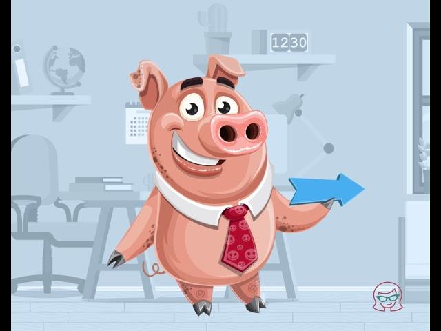 Adobe Character Animator Puppet Template - Smokey Hans the Pig, design by GraphicMama