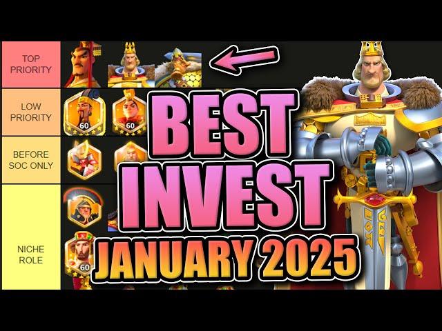 Legendary Investment Tier List [F2P & Low Spend -- Open Field] Rise of Kingdoms January 2025