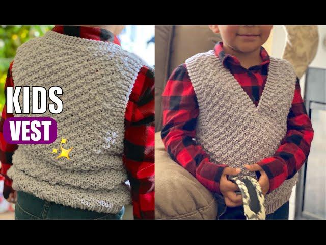 Boys/Girls Vest / How to knit - EASY AND FAST - BY LAURA CEPEDA