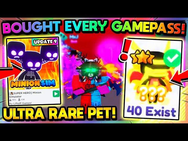 BOUGHT EVERY GAMEPASS = EASY GAME!! (Roblox Minion Simulator)