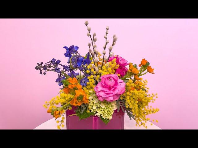 Neon Bright Flower Arrangement