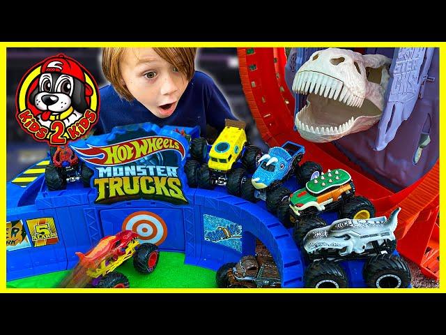  T-Rex Volcano Arena (Dinosaur Monster Truck Toys) | Monster Jam & Hot Wheels Monster Trucks