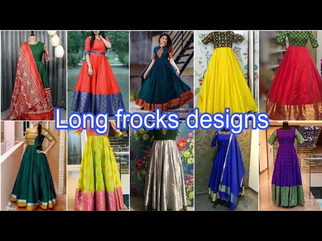 Latest silk gown designs ideas 2023 | Saree pattern long frocks designs/ Long frock new model