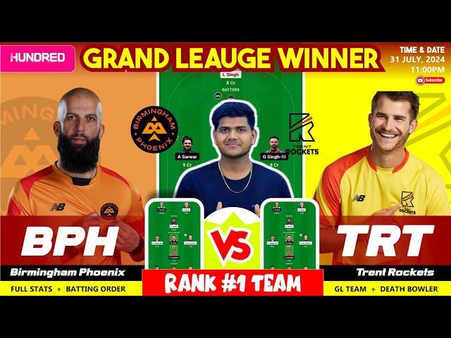 TRT vs BPH , TRT vs BPH Match 9TH T100 Prediction, TRT vs BPH Team Today