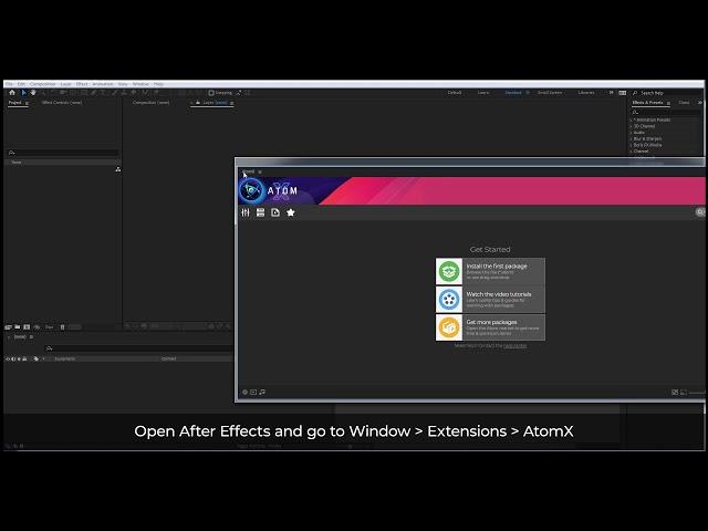 1000 Transitions for After Effects - Installing AtomX extension