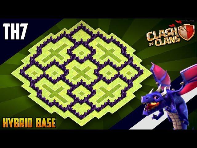 New Ultimate TH7 HYBRID/TROPHY[defense] Base 2019!!  Town Hall 7 Hybrid Base Design - Clash of Clans