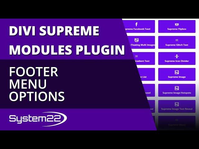 Divi Supreme Modules Footer Menu Options 