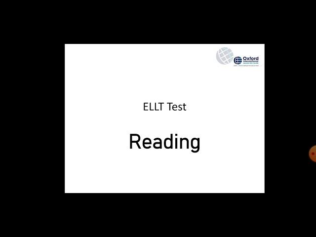 ELLT Test Reading passage and answering methods. Please subscribe.