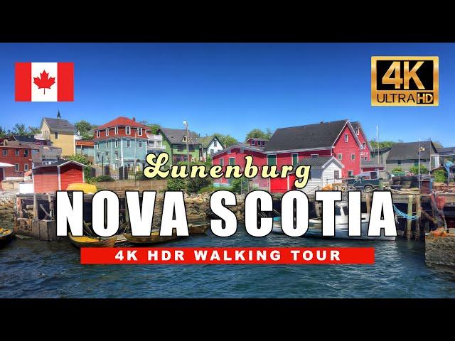  Lunenburg, Nova Scotia Walking Tour - Most Beautiful Place in Canada | 4K HDR 60fps