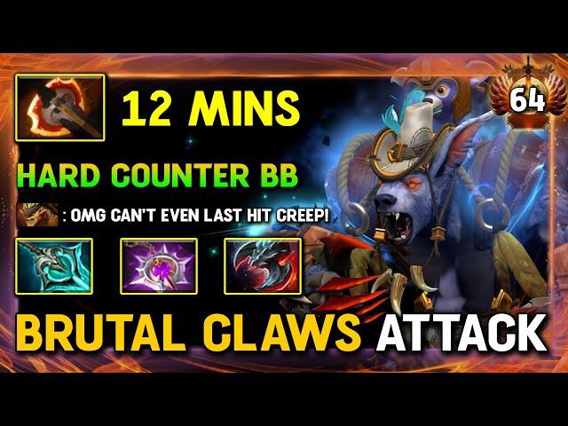 BRUTAL CLAWS ATTACK CARRY Ursa 12Mins BF Fast Farm Speed 100% Hard Counter Boss Bristleback DotA 2