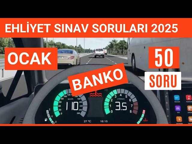 Ehliyet Sınav Soruları 2025 | Ocak Çıkmış MEB Ehliyet Sorularını Çöz