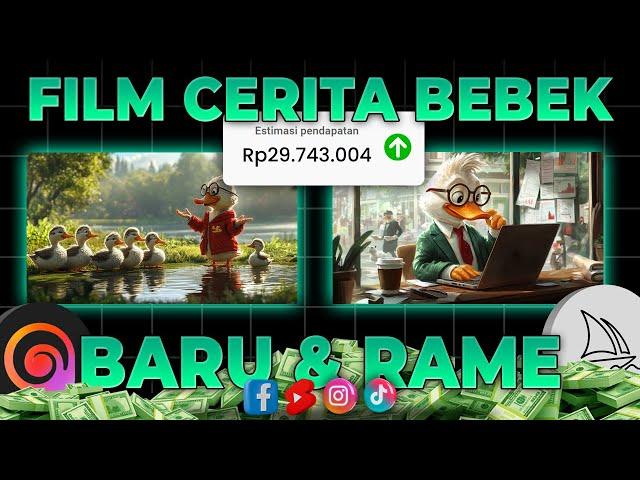 Bikin FILM CERITA BEBEK AI Dapet View JUTAAN DI YOUTUBE! Cara Dapat Uang dari Youtube 2024 Terbaru