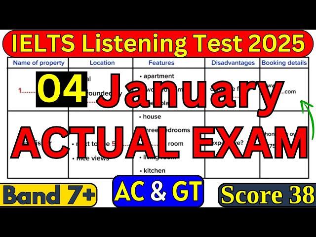 IELTS LISTENING TEST 4 JANUARY 2025 WITH ANSWERS | IELTS LISTENING | IDP & BC