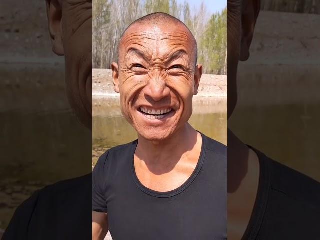 square head chinese man screaming 4k