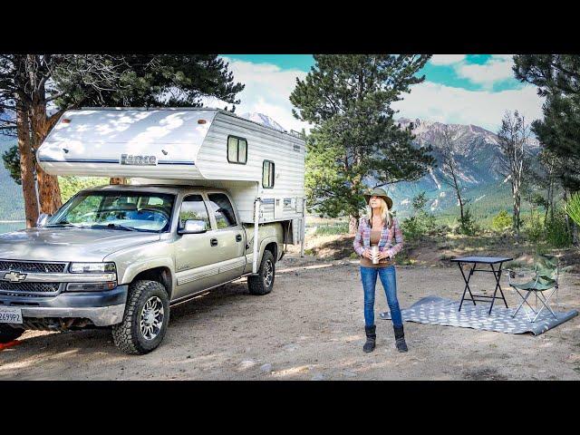 TWIN LAKES, TWIN PEAKS  & TACOS! | AMAZING Colorado CAMP | Full Time Truck Camper Living | VAN LIFE