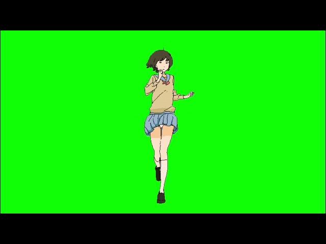 ️GREEN SCREEN EFFECTS: anime school girl running