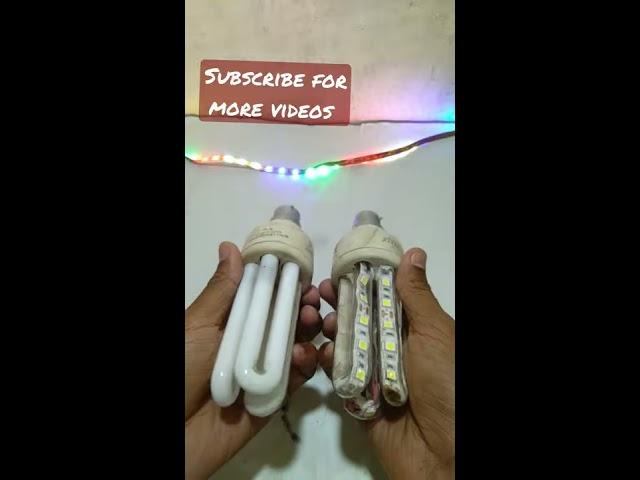 Convert Old CFL Bulb to LED BuLB  by all tech trick #shorts