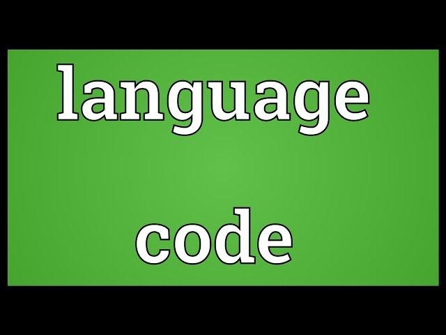 Language code Meaning