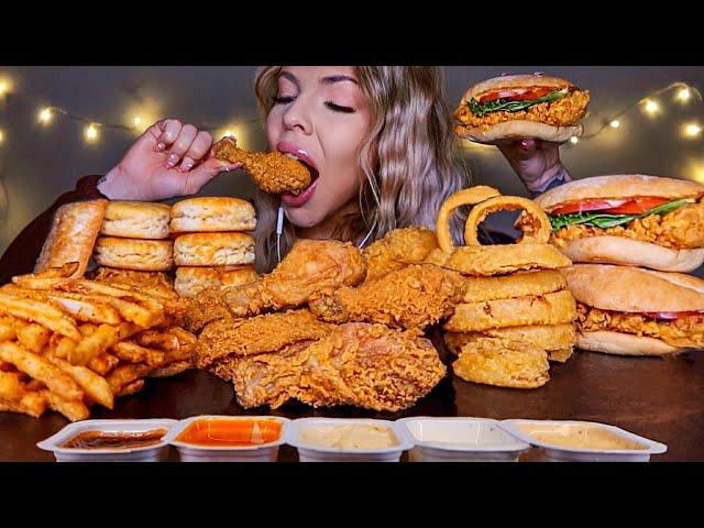 ASMR MOST POPULAR FOOD AT POPEYES (CHICKEN SANDWICH, FRIED CHICKEN, CAJUN FRIES, BISCUITS MUKBANG 먹방