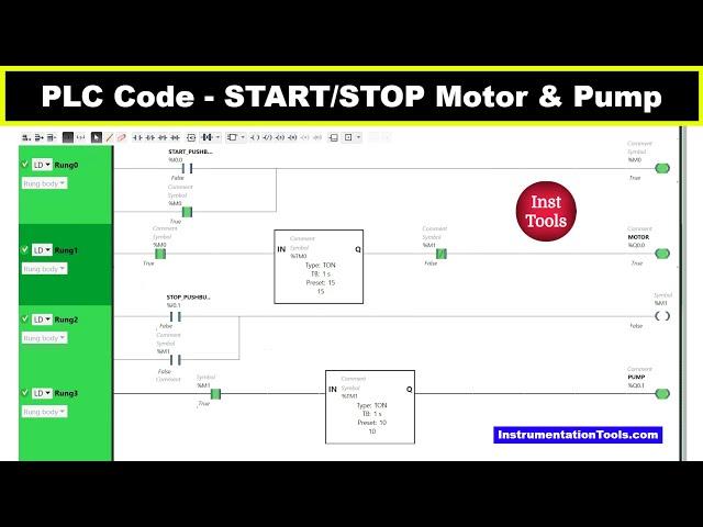 PLC Code - START STOP Motor & Pump - Learn Schneider PLC