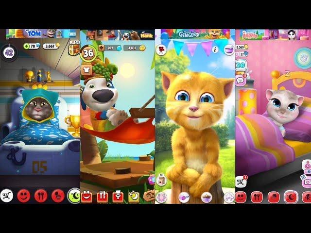 My Talking Tom 2 Vs My Talking Angela 2 Vs My Talking Hank 2 Vs My Talking Ginger 2 Vs Tom Gold Run2