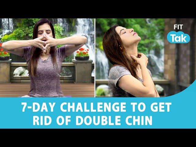 Double Chin Busting Face Yoga | Get Rid Of Double Chin Easily In 7 Days | Mansi Gulati | FIT TAK