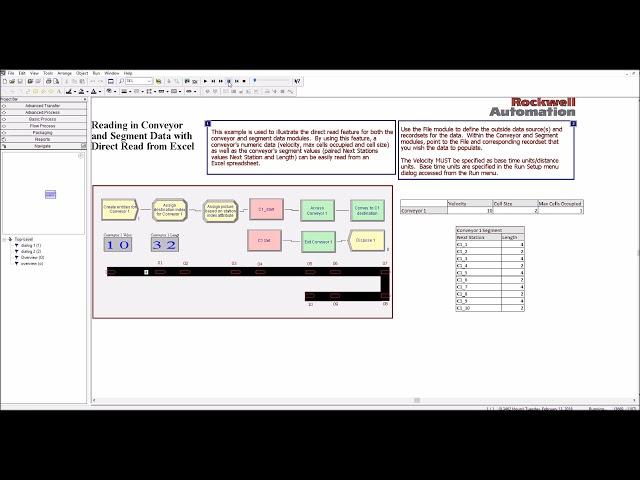 Arena Simulation - New Feature 15.1 - Conveyor Direct Read