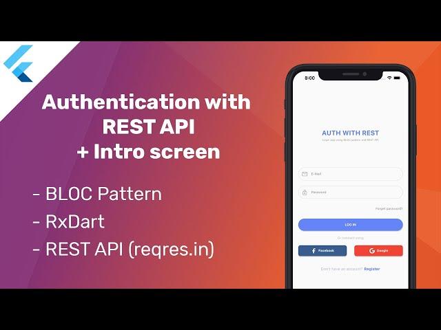 Flutter Authentication with REST API + Intro screen