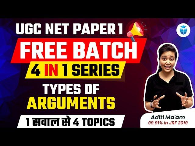 UGC NET December 2023 | Paper 1 Logical Reasoning by Aditi Mam | Types of Argument | JRFAdda