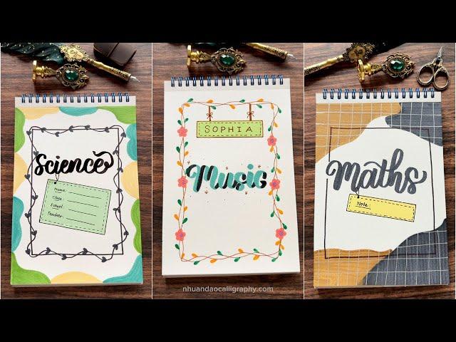 5 Ways to Make Beautiful Front Pages ️ | DIY Notebook Cover Designs | NhuanDaoCalligraphy