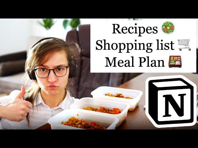 Meal Plan Notion (Shopping List + Recipes Template)