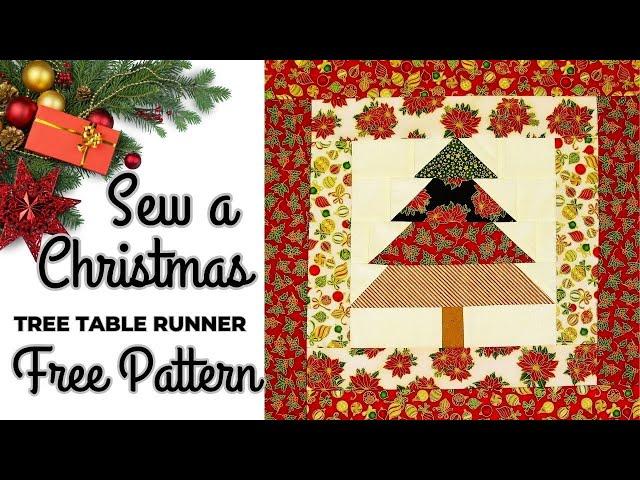 Sew a Christmas Tree Quilt Block Free Pattern #tablerunner #beginnerfriendly#jellyroll#pillowdesign