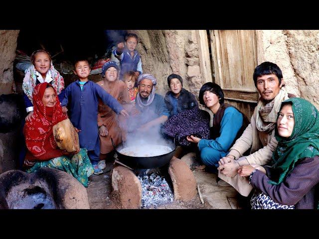 Eating Meat After a long time! How Cave Dwellers Make Clay Stove? Village Lifestyle Afghanistan