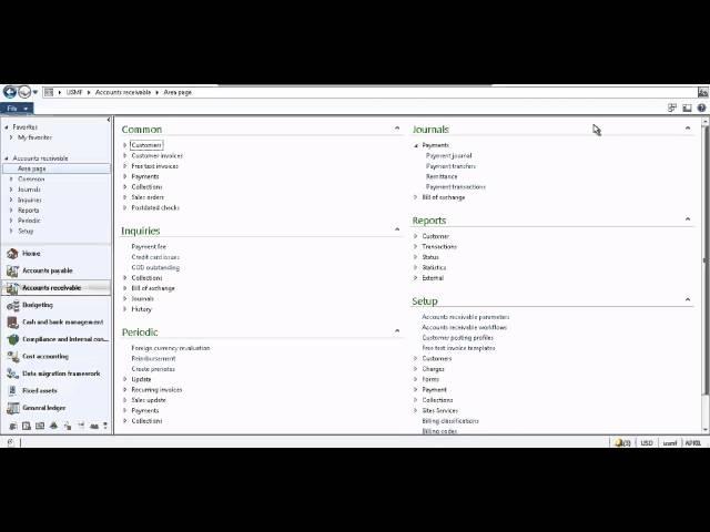 Microsoft Dynamics AX - How To Navigate Workspace
