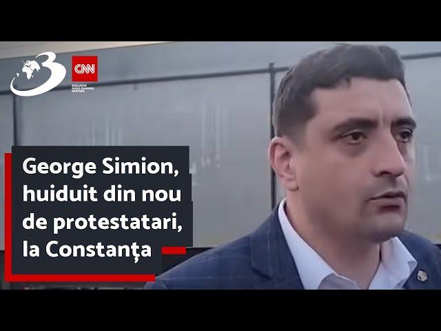 George Simion, huiduit din nou de protestatari, la Constanța