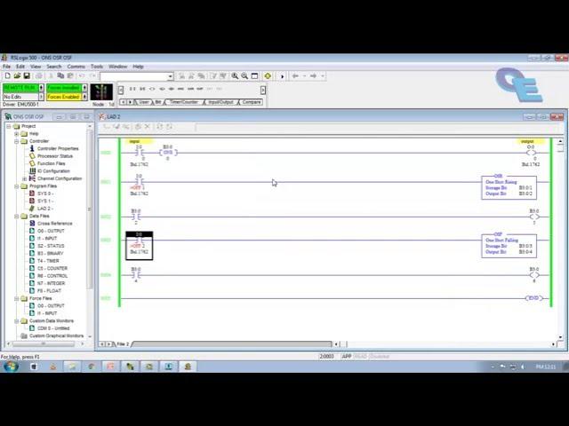 RSLogix 500Tutorial #03 ONS, OSR & OSF bits Simulation