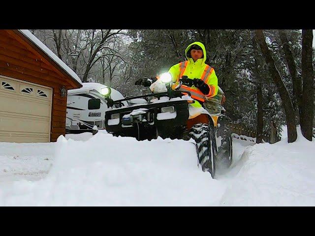 ATV snow plow setup / plowing a private road