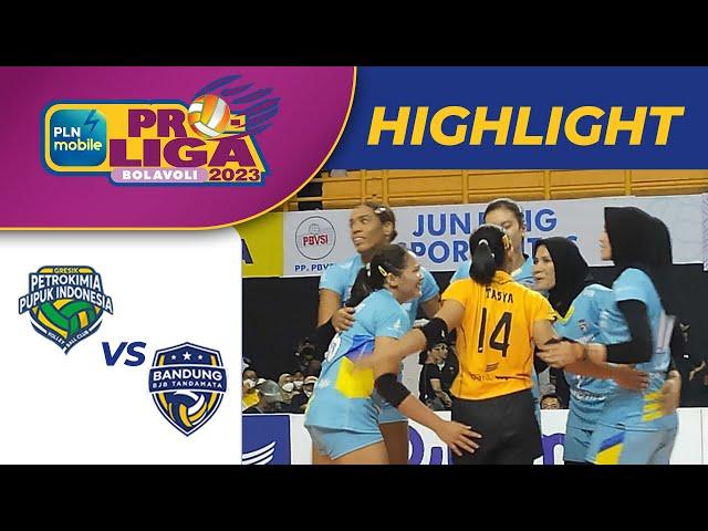 Gresik Petrokimia Pupuk VS Bandung BJB Tandamata (1-3) - Highlight PLN Mobile Proliga Putri 2023