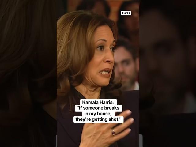 Kamala Harris says, "If someone breaks into my house, they're getting shot" #shorts