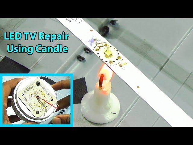LCD/LED TV Backlight Repair - No Picture, Black Screen || Replace Single LED Using Candle